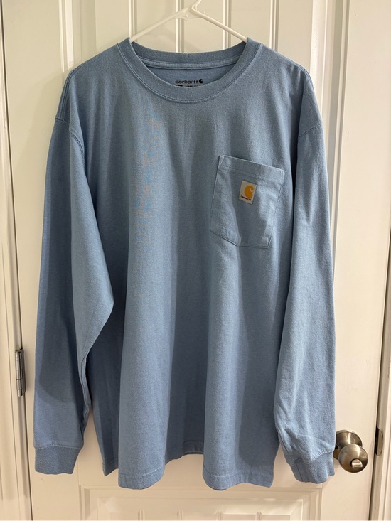 Carhartt Other - Carhartt K126 Light Blue Dearborn Long Sleeve Pocket Tee L Gorpcore Workwear
